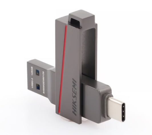 Memoria USB Dual de 128 GB / USB-C y USB-A / Transferencia de Alta Velocidad / Metálica / Compatible con Dispositivos Móviles, Windows, Mac y Linux