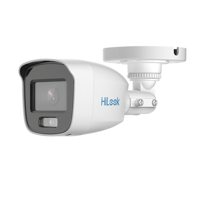 [ColorVu] Bala TURBOHD 2 Megapixel (1080p) / Imagen a Color 24/7 / Lente 2.8 mm / Luz Blanca 20 mts / IP66 / Policarbonato / Microfono Integrado / HILOOK