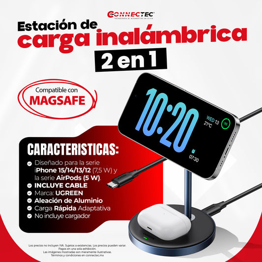 Estación de carga inalambrica 2 en 1