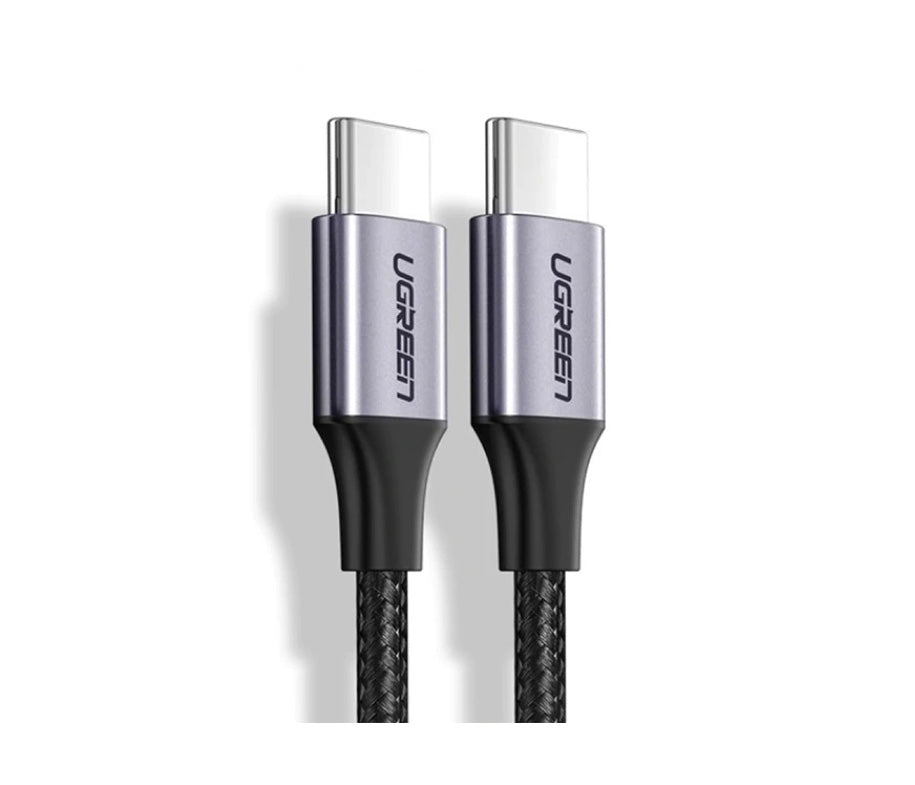Cable USB-C a USB-C Nylon Trenzado Color Negro 1 Metro Carga Rápida de hasta 60W
