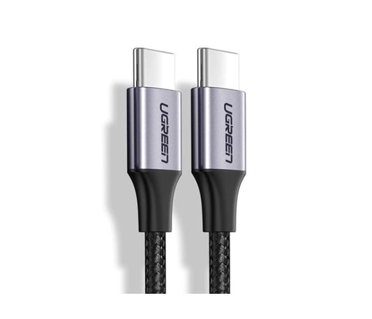 Cable USB-C a USB-C Nylon Trenzado Color Negro 2 Metros Carga Rápida de hasta 60W