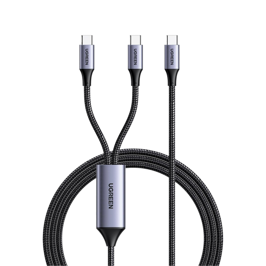 Cable USB-C a Y (USB-C &amp; USB-C) | 1.5 Metros | Carga Rápida de hasta 100W